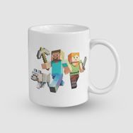 Offo Minecraft Oyunu Tasarımlı Beyaz 300 ml Bardak Kupa