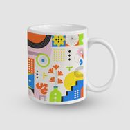 Offo Modern Mandala Tasarımlı Beyaz 300 ml Bardak Kupa