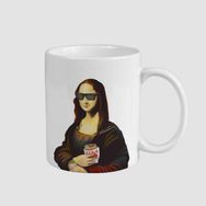 Offo Mona Lisa Stili Tasarımlı Beyaz 300 ml Bardak Kupa