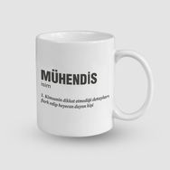 Offo Mühendis Tanımı Tasarımlı Beyaz 300 ml Bardak Kupa