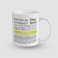 Offo Öğretmen Sözleri Tasarımlı Beyaz 300 ml Bardak Kupa