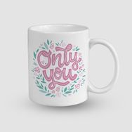 Offo Only You Yazılı Beyaz 300 ml Bardak Kupa