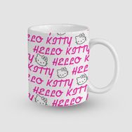 Offo Pink and Hello Kitty Kaplama Tasarımlı Beyaz 300 ml Bardak Kupa