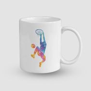 Offo Rengarenk Basketbolcu Tasarımlı Beyaz 300 ml Bardak Kupa