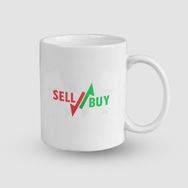 Offo Sell Buy Yazılı Beyaz 300 ml Bardak Kupa