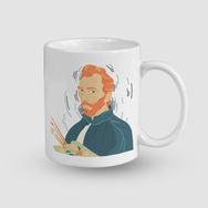 Offo Van Gogh Resim Yapıyor Tasarımlı Beyaz 300 ml Bardak Kupa