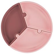 Oioi Puzzle Pinky Pink Powder Grey Mama Tabağı