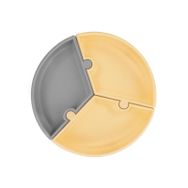 Oioi Sari Gri Puzzle Vakum Tabanlı Silikon Tabak