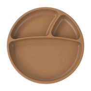 Oioi Woody Brown Vakum Tabanlı Silikon Porsiyon Mama Tabağı