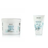 OKAY 500 ml Smooth Keratin Onarıcı Bakım Maskesi ve 100 ml Bakım Kremi