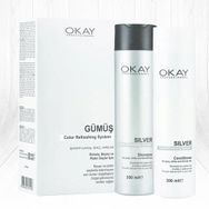 OKAY Professional 2x300 ml Sİlver Color Refreshing System Şampuan Krem Set
