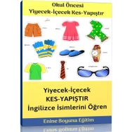 Okul Öncesi Giysileri Kes – Yapıştır Etkinlik Kitabı Enine Boyuna Eğitim