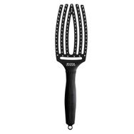 Olivia Garden Fingerbrush Boar Nylon Full Black M 8 Adet Saç Fırçası ve Stand