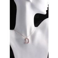 Omar Silver Büyük Boy D Harf Zirkon Taşlı Rose 925 Ayar Gümüş Kolye