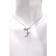 Omar Silver Büyük Boy F Harf Zirkon Taşlı 925 Ayar Gümüş Kolye