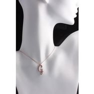 Omar Silver Büyük Boy G Harf Zirkon Taşlı Rose 925 Ayar Gümüş Kolye