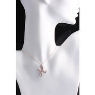 Omar Silver Büyük Boy H Harf Zirkon Taşlı Rose 925 Ayar Gümüş Kolye