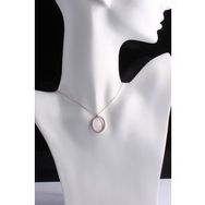 Omar Silver Büyük Boy O Harf Zirkon Taşlı Rose 925 Ayar Gümüş Kolye