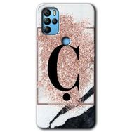 Omix X300 Pembe Mermer Desenli C Harfi Baskılı Uyumlu Silikon Kılıf