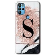 Omix X500 Pembe Mermer Desenli Ş Harfi Baskılı Uyumlu Silikon Kılıf