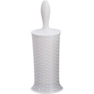 Omnipazar Örgü Desen Wc Beyaz Plastik Klozet Fırçası
