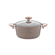 Oms Collection 24X12 cm Kahverengi Granit Derin Tencere