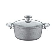 Oms Granit 22 cm Gri Derin Tencere