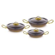 Oms Granit 3032 6 Parça Altın Kulp Sahan Set