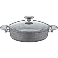OMS Granit 32x8 cm Pilav Tencere Cam Kapaklı 3310