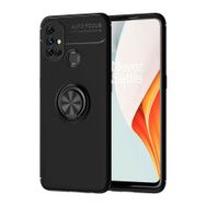 OnePlus Nord N10 Siyah Kılıf Auto Focus Serisi Soft Premium Standlı Yüzüklü Kapak