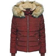 Only 15304767 Bordo Kapüşonlu Kadın Mont