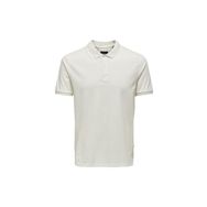 Only & Sons 22021769_ONSTRAVIS SLIM WASHED SS P Düz Beyaz Erkek Polo T-shirt