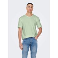 Only & Sons 22025208_ONSMAX LIFE REG SS STITCH O Yaka Düz Yeşil Erkek T-shirt