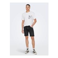 Only & Sons 22025286_ONSPERRY LIFE REG LEAF SS O Yaka Düz Beyaz Erkek T-shirt