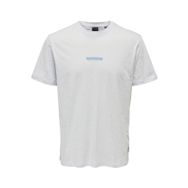 Only & Sons 22025677_ONSTROY REG SS TEE O Yaka Baskılı Mavi Erkek T-shirt