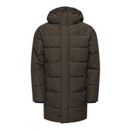 Only & Sons Onscarl Life Long Quilted Coat Noos Otw Koyu Kahve Erkek Mont