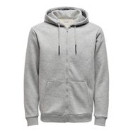 Only & Sons Onsceres Zip Thr Hoodie Sweat Noos Açık Gri Melanj Erkek Sweatshirt