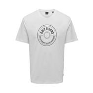Only & Sons Onslamer Life Reg Logo Ss Tee Bright White Erkek T-shirt