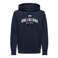 Only & Sons Onslenny Reg Vintage Print Hood Sweat Navy Blazer Erkek Sweatshirt