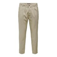 Only & Sons Onsleo Crop Linen Mix 0048 Pant Koyu Bej Erkek Pantolon