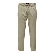 Only & Sons Onsleo Crop Linen Mix 0048 Pant Koyu Bej Erkek Pantolon