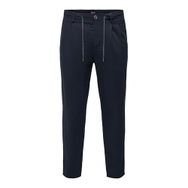 Only & Sons Onsleo Crop Linen Mix 0048 Pant Koyu Lacivert Erkek Pantolon