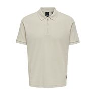 Only & Sons Onsmike Zipper SS Açık Gri Polo Erkek T-shirt