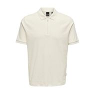 Only & Sons Onsmike Zipper SS Kirli Beyaz Polo Erkek T-shirt