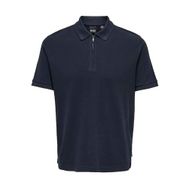 Only & Sons Onsmike Zipper SS Koyu Lacivert Polo Erkek T-shirt