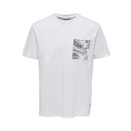 Only & Sons Onsperry Life Reg Leaf Ss Pockettee Noos Parlak Beyaz Erkek T-shirt