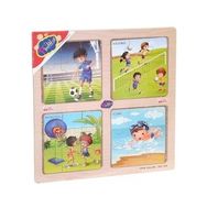 Onyıl Oyuncak ONY-343/344/345/346 Ahşap Eğitici 4'lü Puzzle