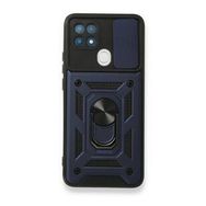 Oppo A15 Pars Lens Yüzüklü Silikon Lacivert Kılıf