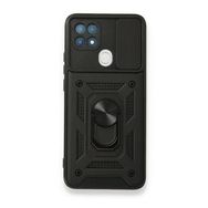 Oppo A15 Pars Lens Yüzüklü Silikon Siyah Kılıf