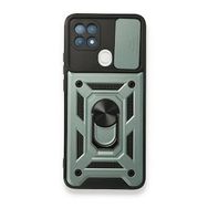 Oppo A15 Pars Lens Yüzüklü Silikon Yeşil Kılıf